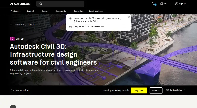 Autodesk Civil 3D's website