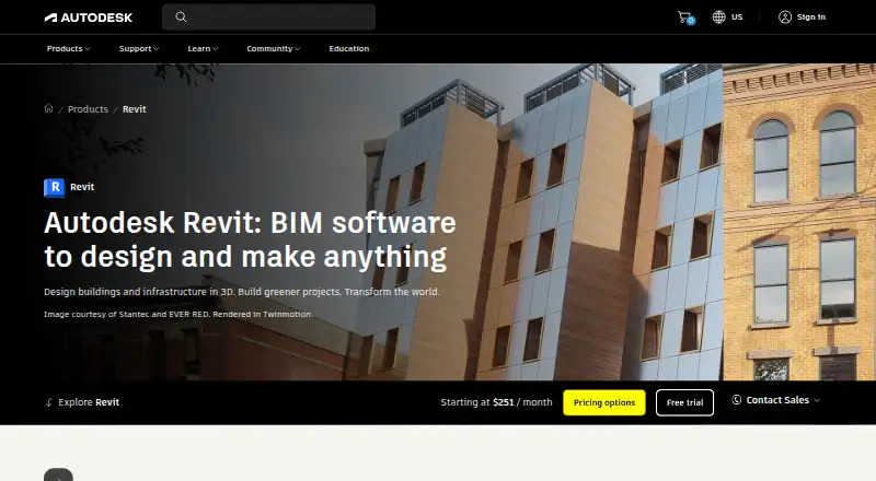 Autodesk Revit's website
