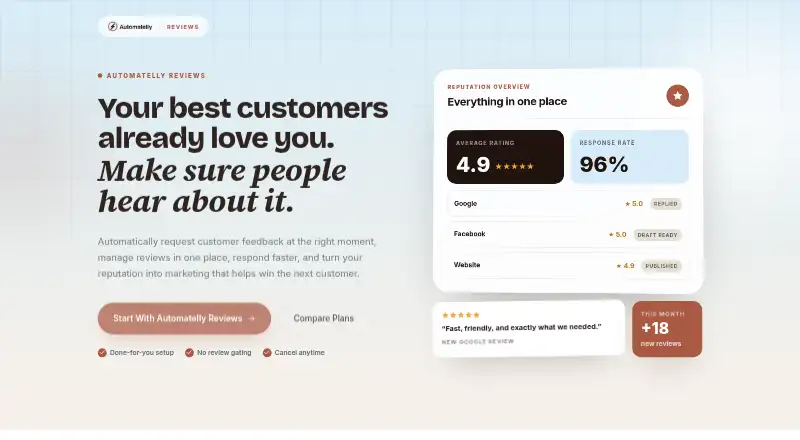 The Automatelly Reviews homepage