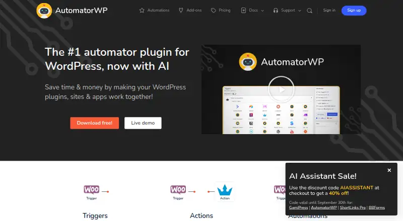 AutomatorWP's website