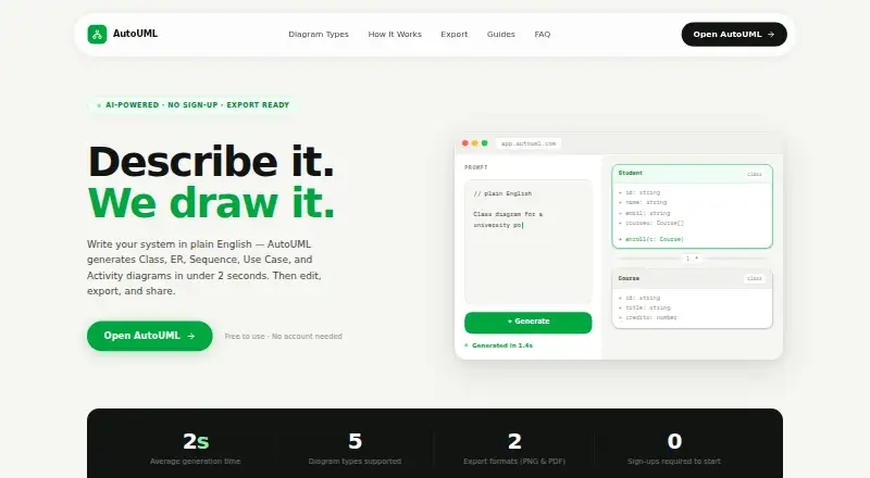 AutoUML's website