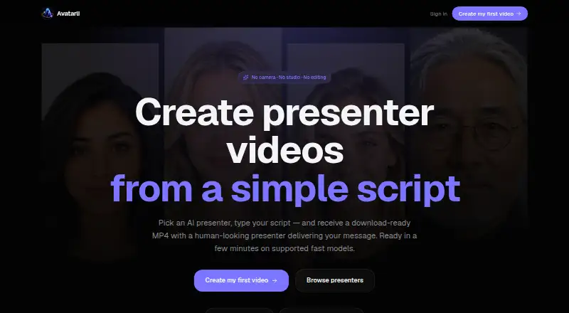 The Avatarli homepage