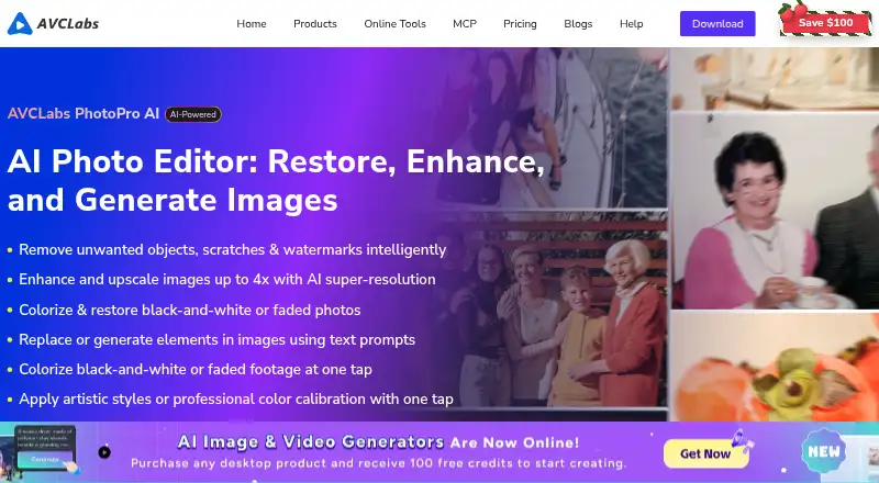 The AVCLabs PhotoPro AI homepage
