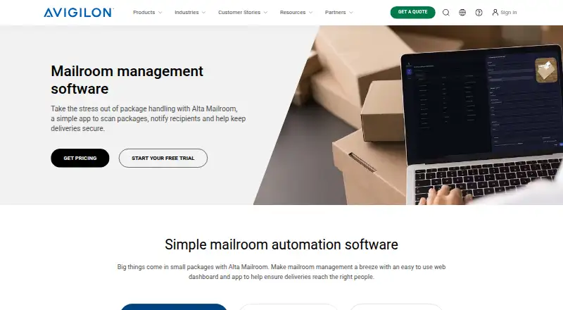 Alta Mailroom's website
