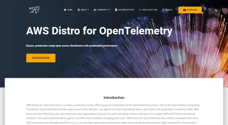 AWS Distro for OpenTelemetry's website