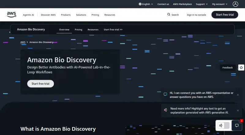 Amazon Bio Discovery's website