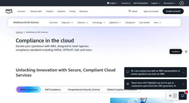 Amazon Web Services (AWS)'s website