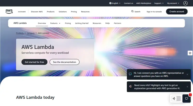 AWS Lambda's website