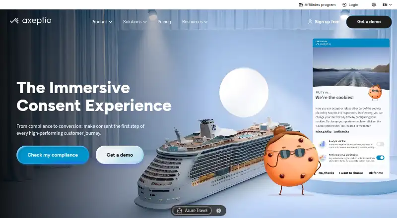 The Axeptio homepage