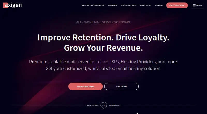 Axigen's website