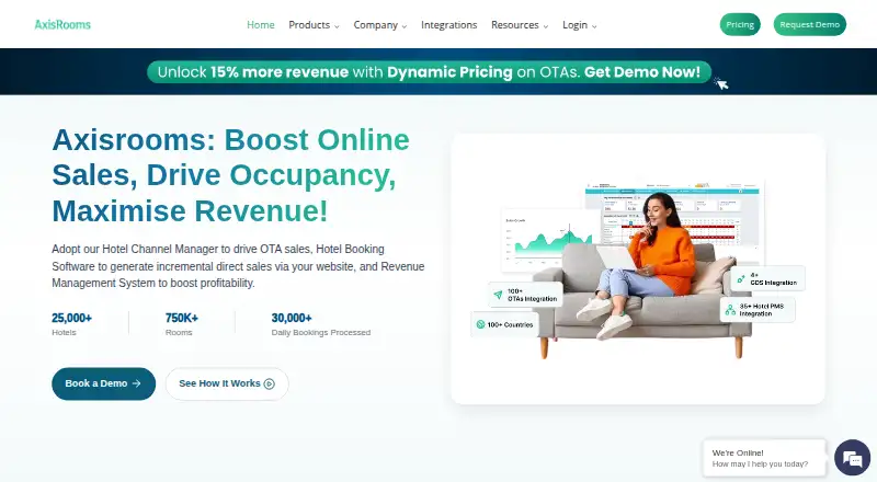 AxisRooms Channel Manager's website