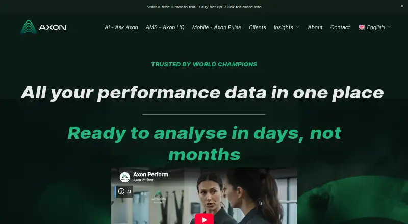 The Axon Perform homepage