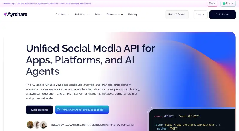 Ayrshare's website