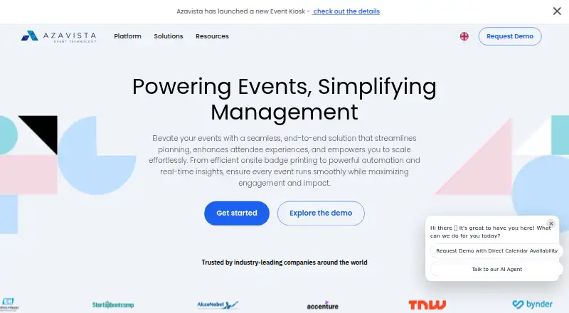 The Azavista homepage
