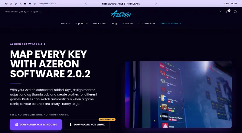 The Azeron Software homepage