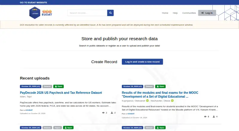 B2SHARE's website