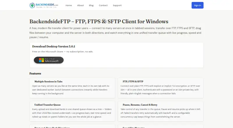 BackendsideFTP's website