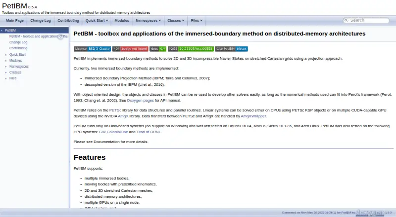 The PetIBM homepage