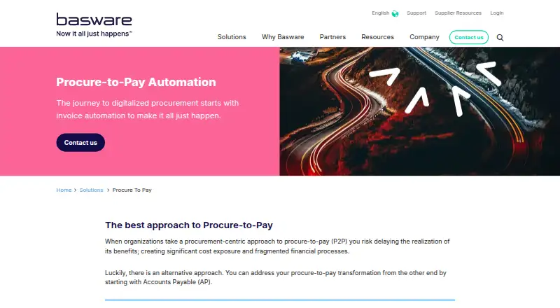 The Basware homepage