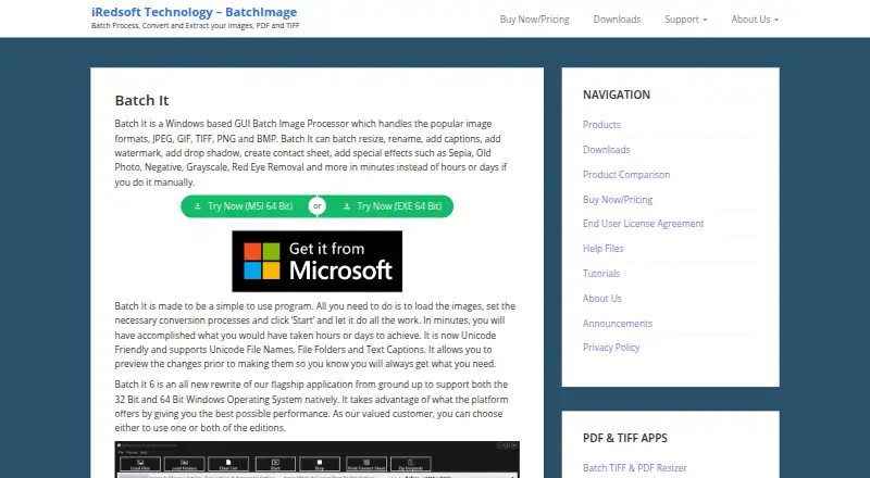 Batch It's website