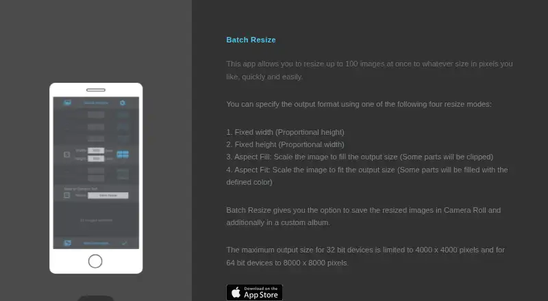 The Batch Resize homepage