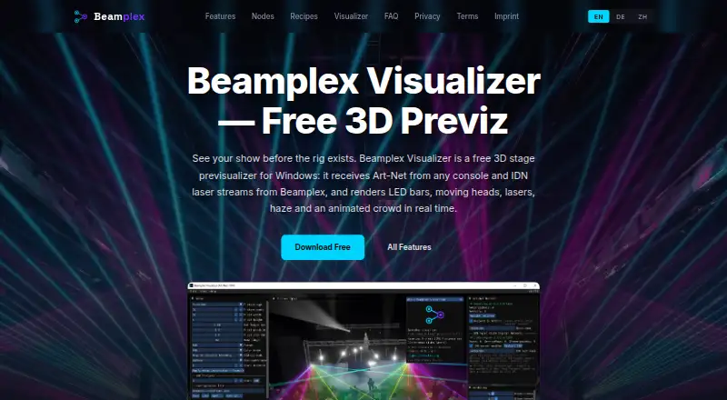 Beamplex Visualizer's website