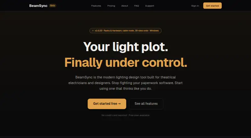 BeamSync's website