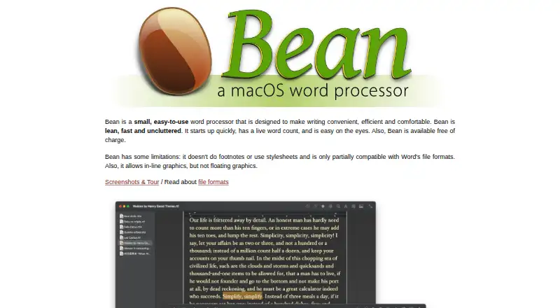 The Bean homepage