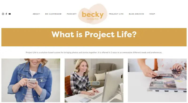 Project Life App's website
