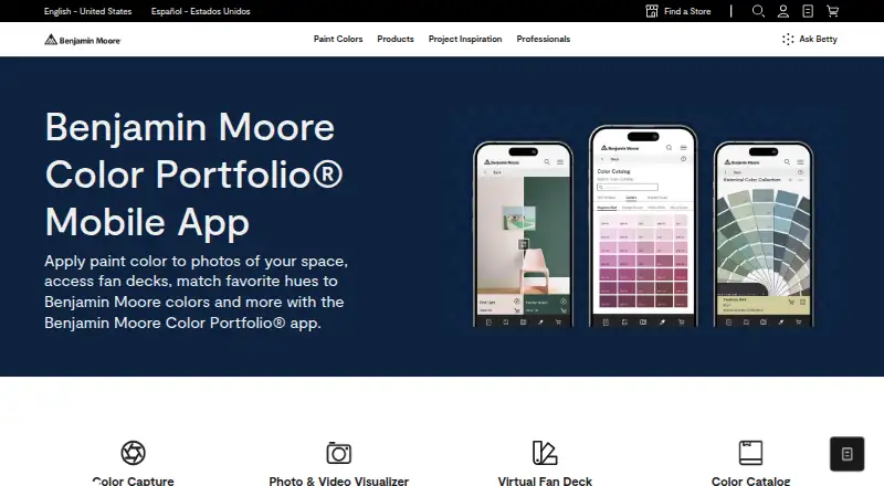 Benjamin Moore Color Portfolio's website