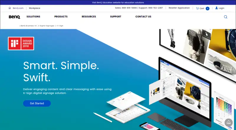 BenQ X-Sign's website