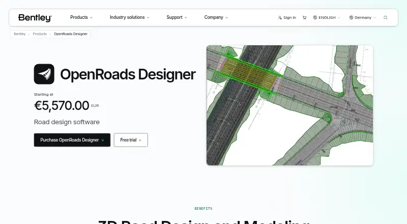 OpenRoads Designer's website