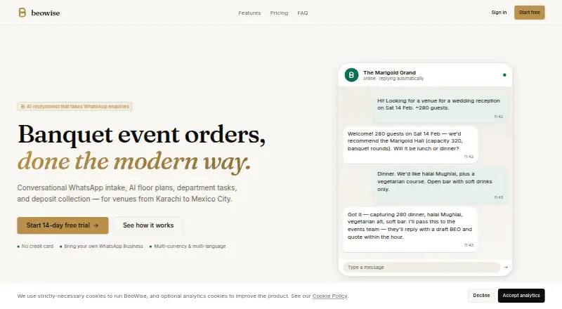 BeoWise's website