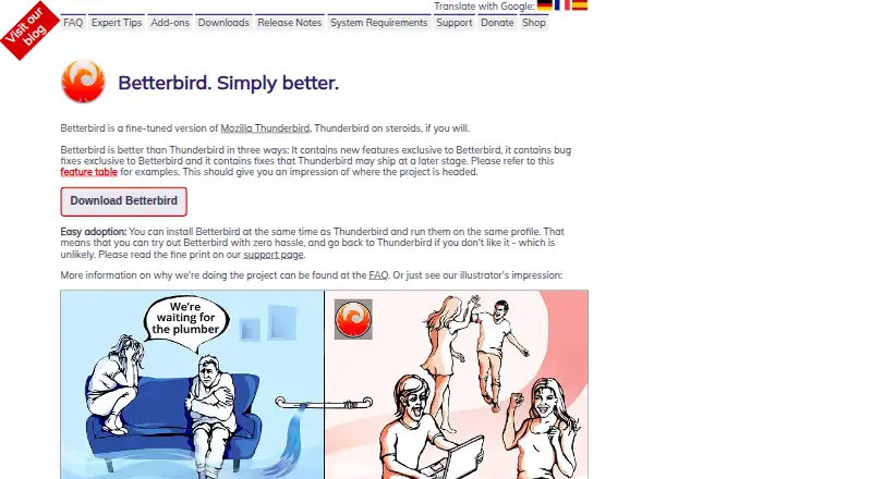 Betterbird's website