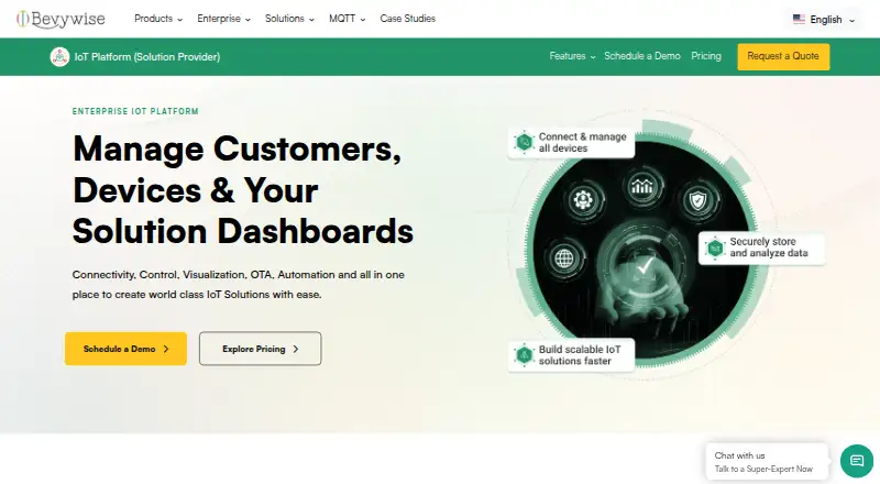 Bevywise IoT Platform's website