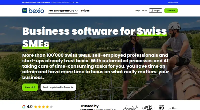 Bexio's website