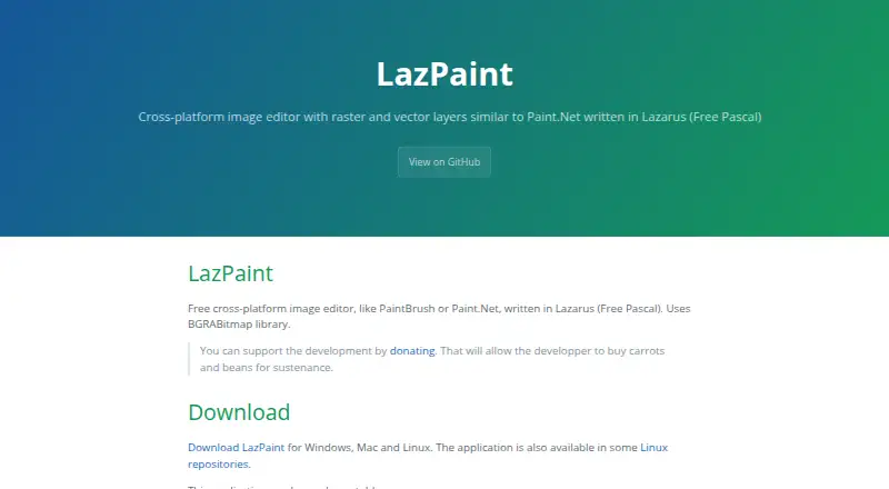 LazPaint's website