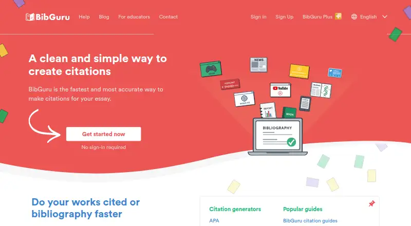 BibGuru's website