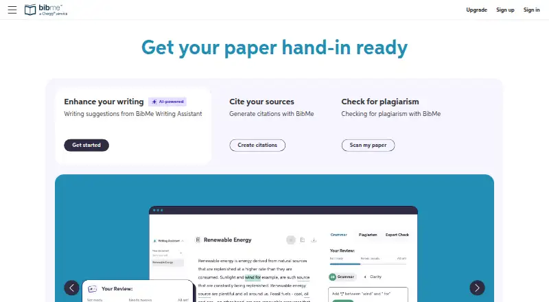 BibMe's website