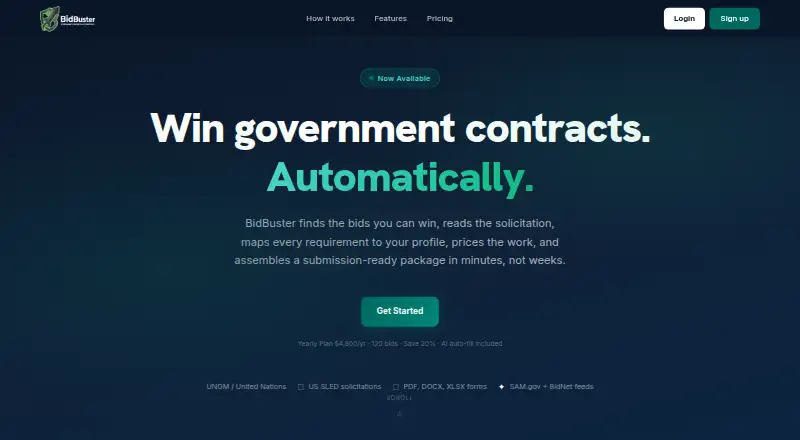 BidBuster's website