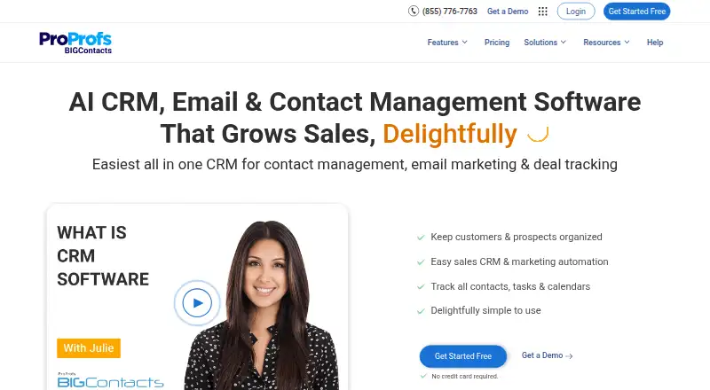 The BIGContacts homepage