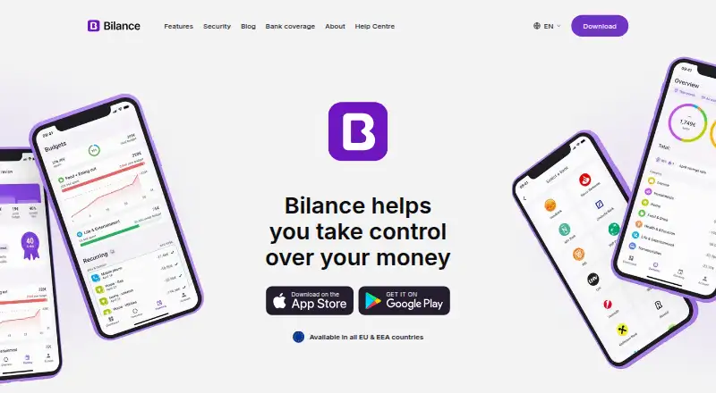 The Bilance homepage