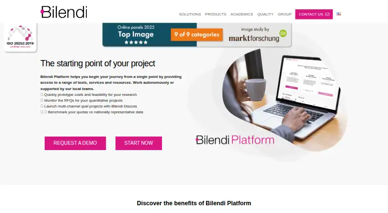Bilendi Platform's website