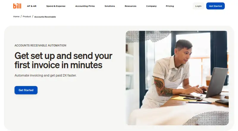 BILL Accounts Receivable's website