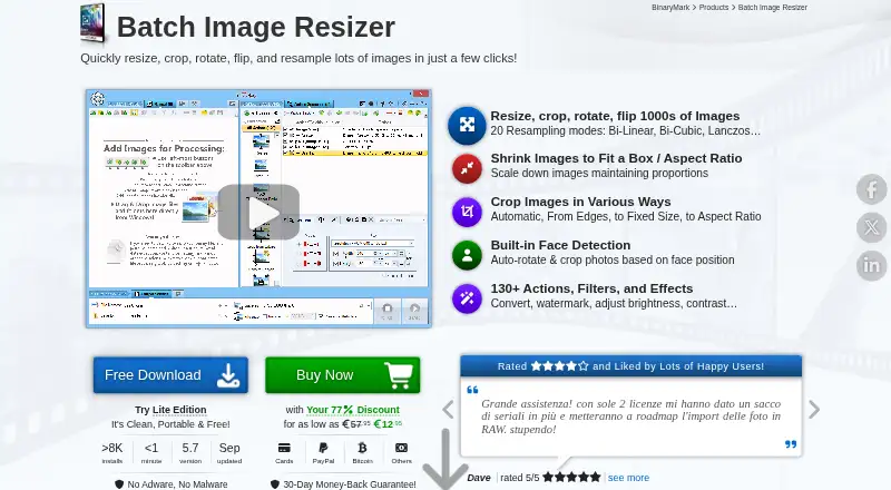 Batch Image Resizer's website