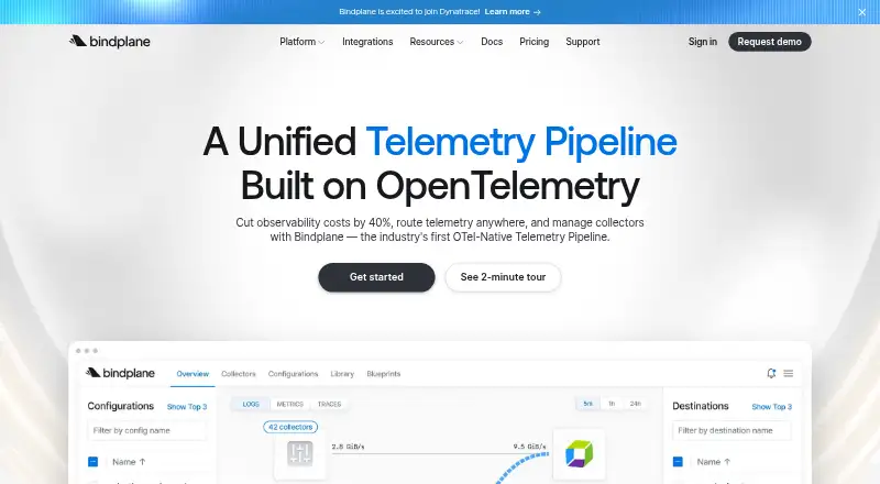 Bindplane's website