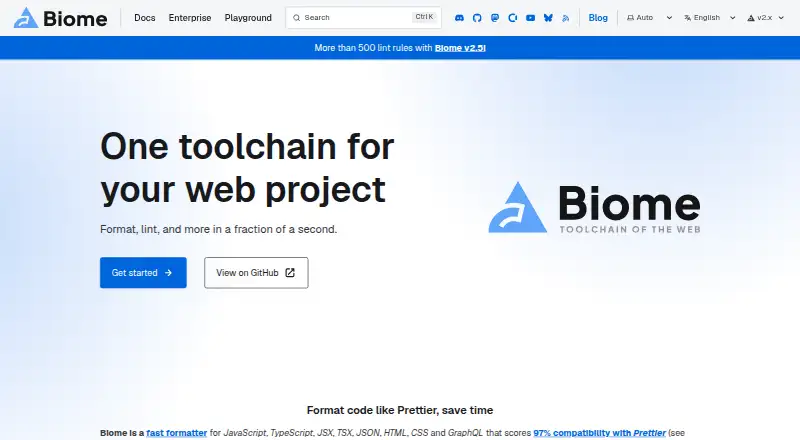 The Biome homepage