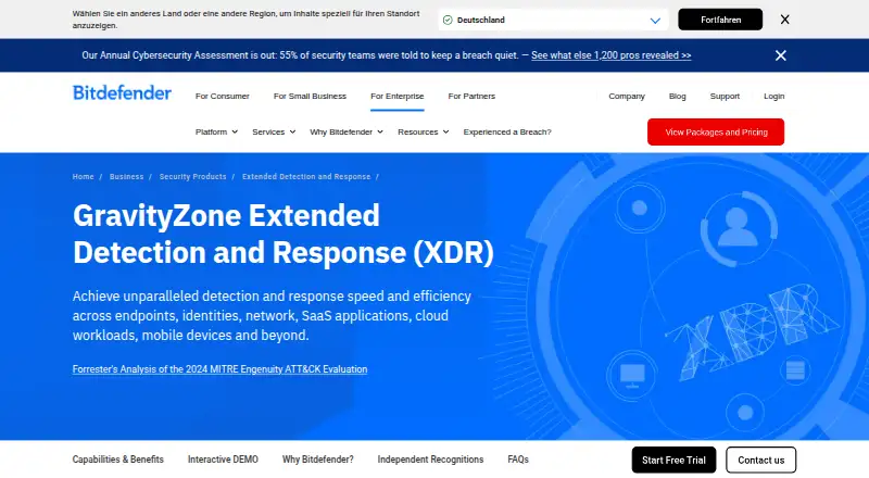 Bitdefender GravityZone Cloud Workload Security's website