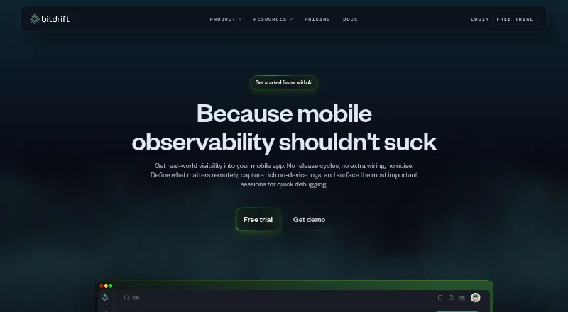 The bitdrift Capture homepage