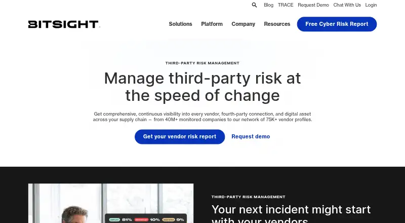 Bitsight Third-Party Risk Management's website